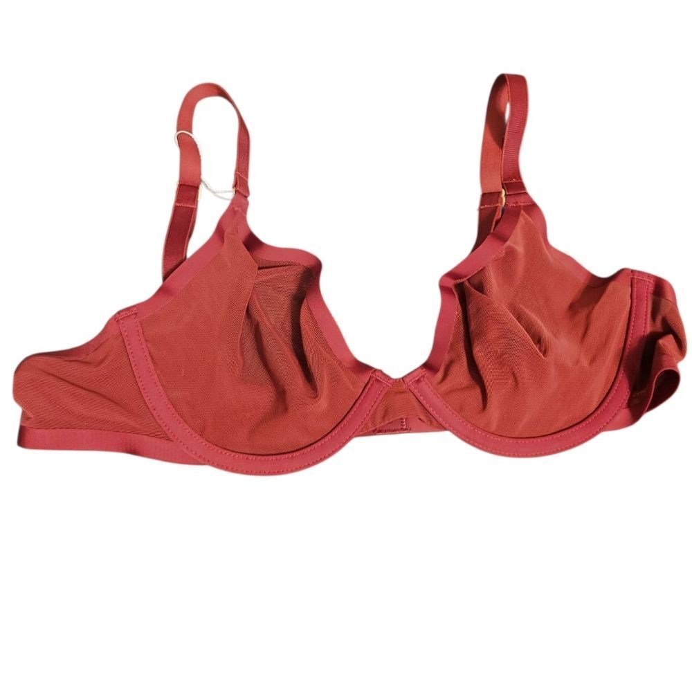 CUUP Plunge Mesh Bra in Scarlett Red, Size 36A NEW w/TAG - Picture 3 of 6